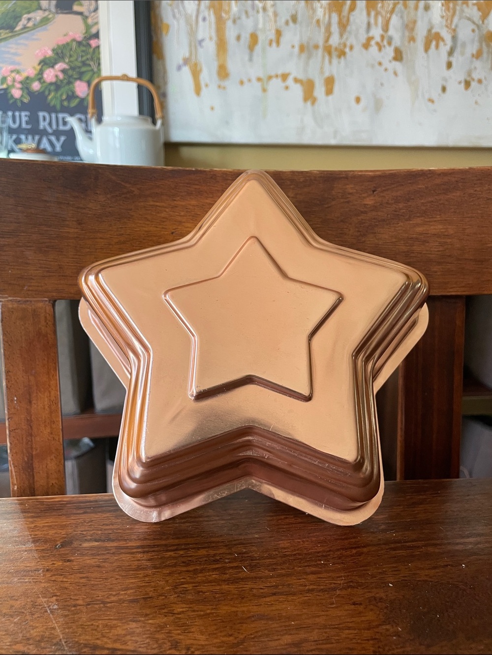 $10 or 3/$20 Vintage STAR Copper Color Jello Mold Baking Pan Kitchen Wall Decor